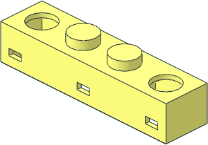 ~Electric Light & Sound Brick  1 x  4 w/ Twin Top Lights - Top