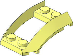 Wedge  4 x  3 Curved with  2 x  2 Cutout