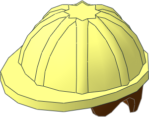 Minifig Construction Helmet with Reddish Brown Hair Short Pattern