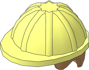 Minifig Construction Helmet with Medium Nougat Hair Short Pattern