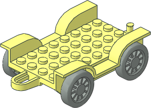 Vehicle Chassis  8 x  6 with Tow-Hook and Light-Grey Wheels