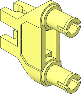 Technic Connector  3 x  1 x  3 with 2 Clips and 2 Pins with Round Inside