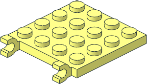 Plate  4 x  4 with 2 Clips Horizontal