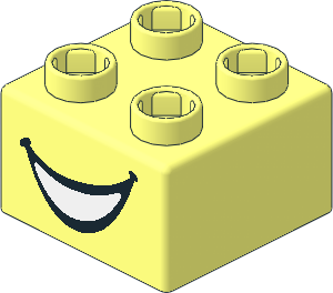 Quatro Brick  2 x  2 with Smiling Mouth Pattern