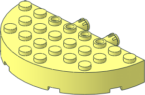 Brick  4 x  8 Round Half Circle with Two Pins
