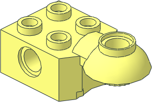 Technic Brick  2 x  2 with Hole, Half Rotation Joint Ball Horiz