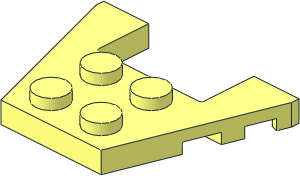 Wing  3 x  4 with  1 x  2 Cutout with Stud Notches