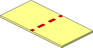 Tile  8 x 16 with Red Dashes Pattern