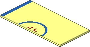 Tile  8 x 16 with Blue Semicircle and Stripe on Left Pattern