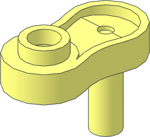 Minifig Tool Peanut Shaped with Hollow Stud and Offset Bar