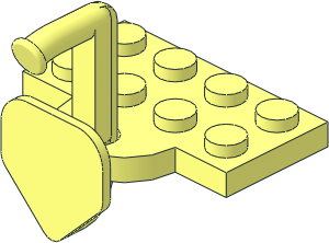 Plate  2 x  4 with Hookholder with Train Coupling Hook with Notch, Uncoupled Position