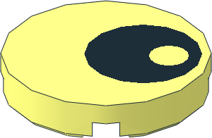 =Tile  2 x  2 Round with Round Underside Stud and Black Eye Pattern