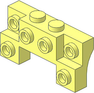 Bracket 2 x 4 x 0.667 with Front Studs and Shallow Arches Bracket 2 x 4 x 0.667 with Front Studs and Shallow Arches