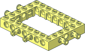Technic Brick  6 x  8 with Open Centre  4 x  6 Dual Pins both Ends and One Long Side